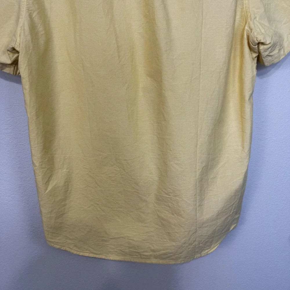 J.Crew Shirt Mens Large Yellow Lightweight Oxford Slim Button Down Short Sleeve - Picture 7 of 13